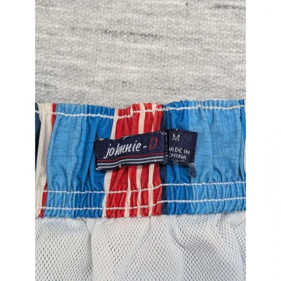 johnnie-O Swim‎ Shorts Mens Medium Board Trunks Beachwear Striped Patriotic - Picture 5 of 9